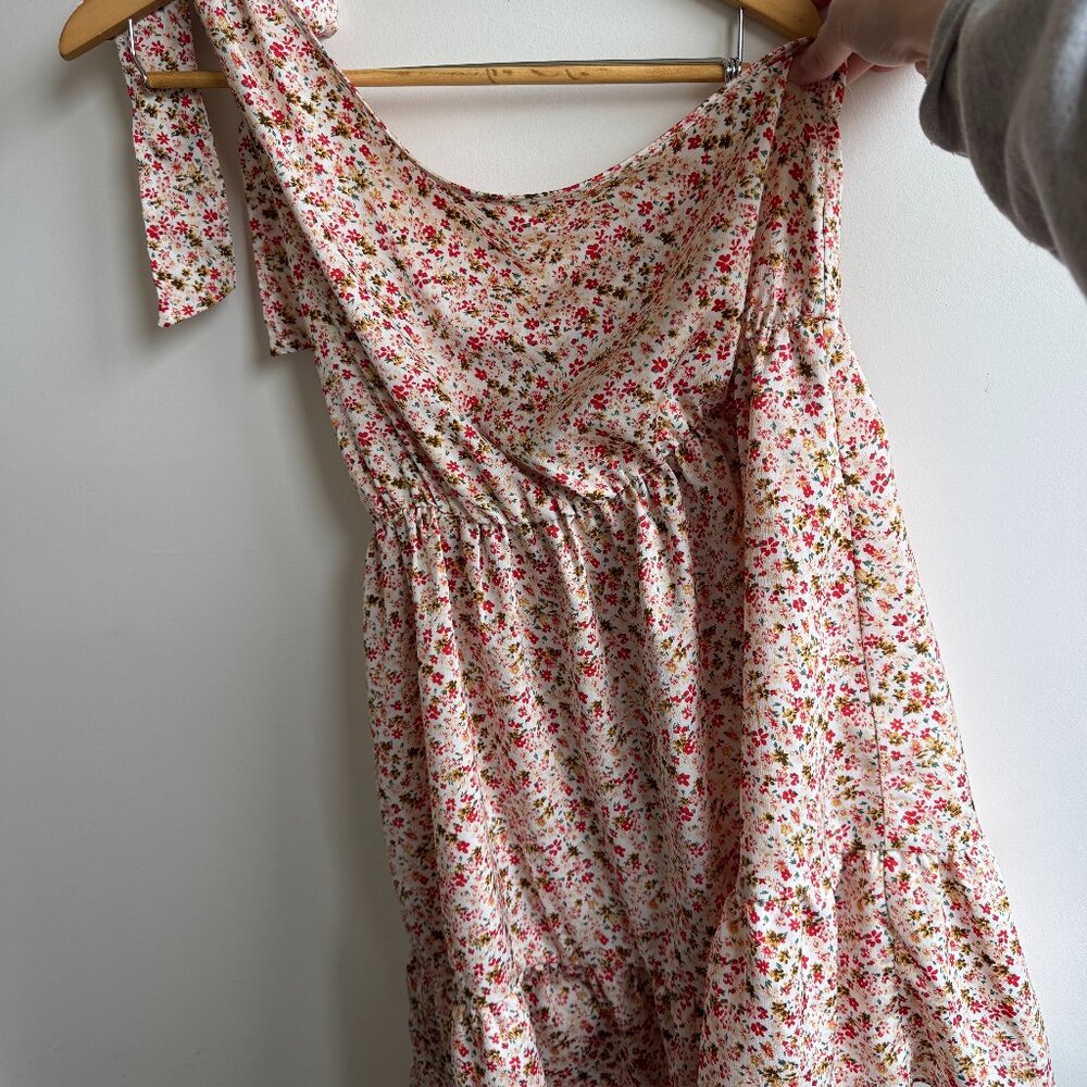 One Shoulder Floral Dress